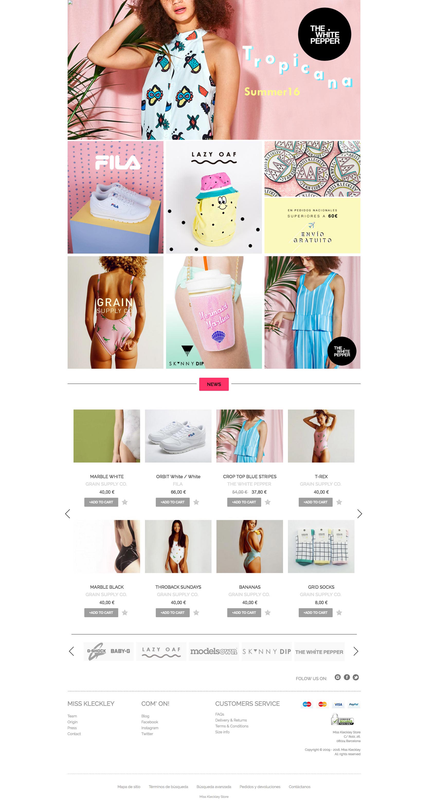 Diseño de tienda online para Miss Kleckley