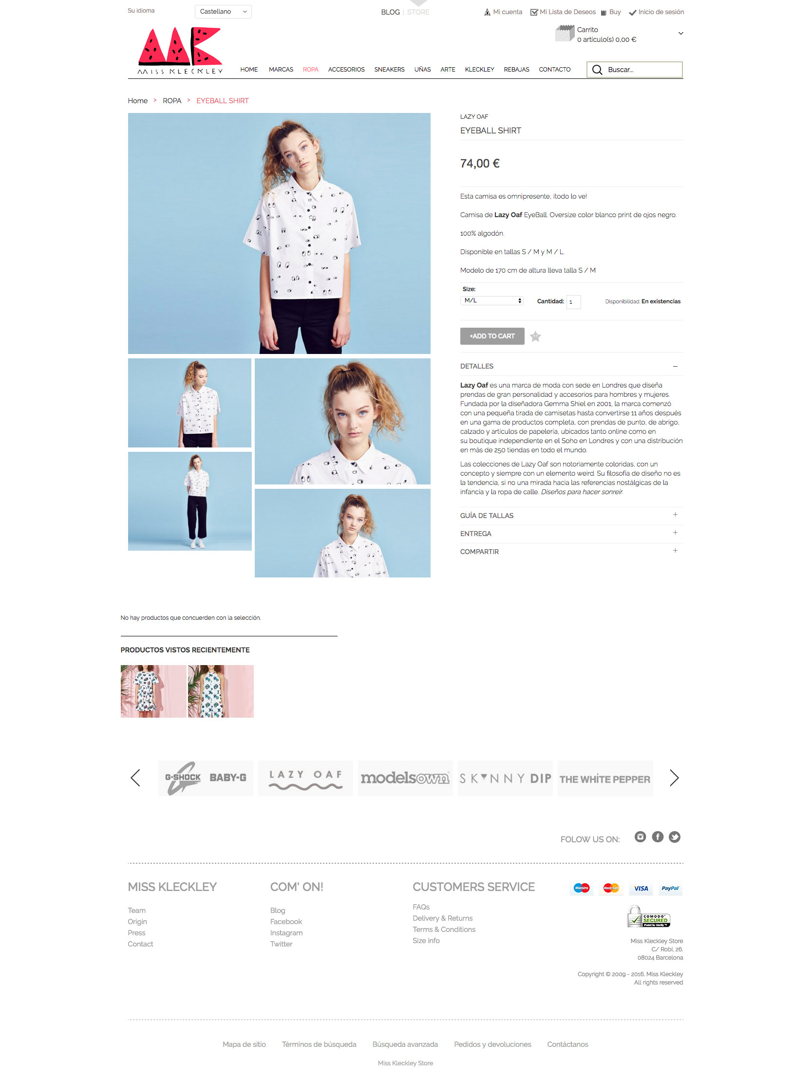 Diseño de tienda online para Miss Kleckley