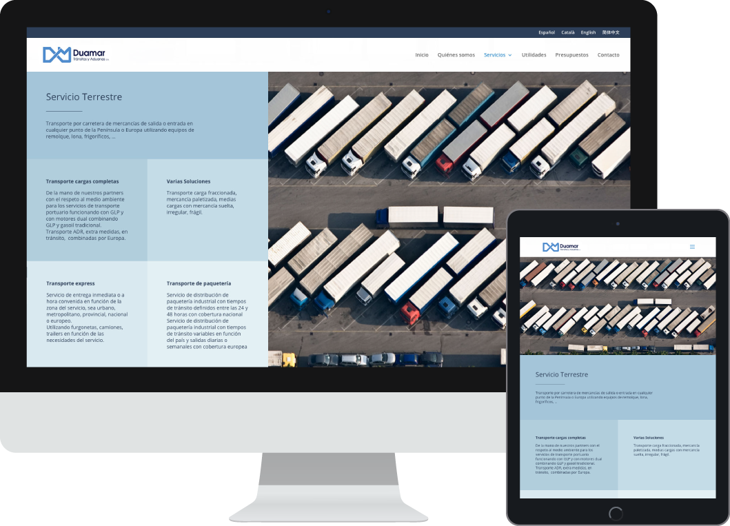 Responsive - Diseño web WordPress para Duamar